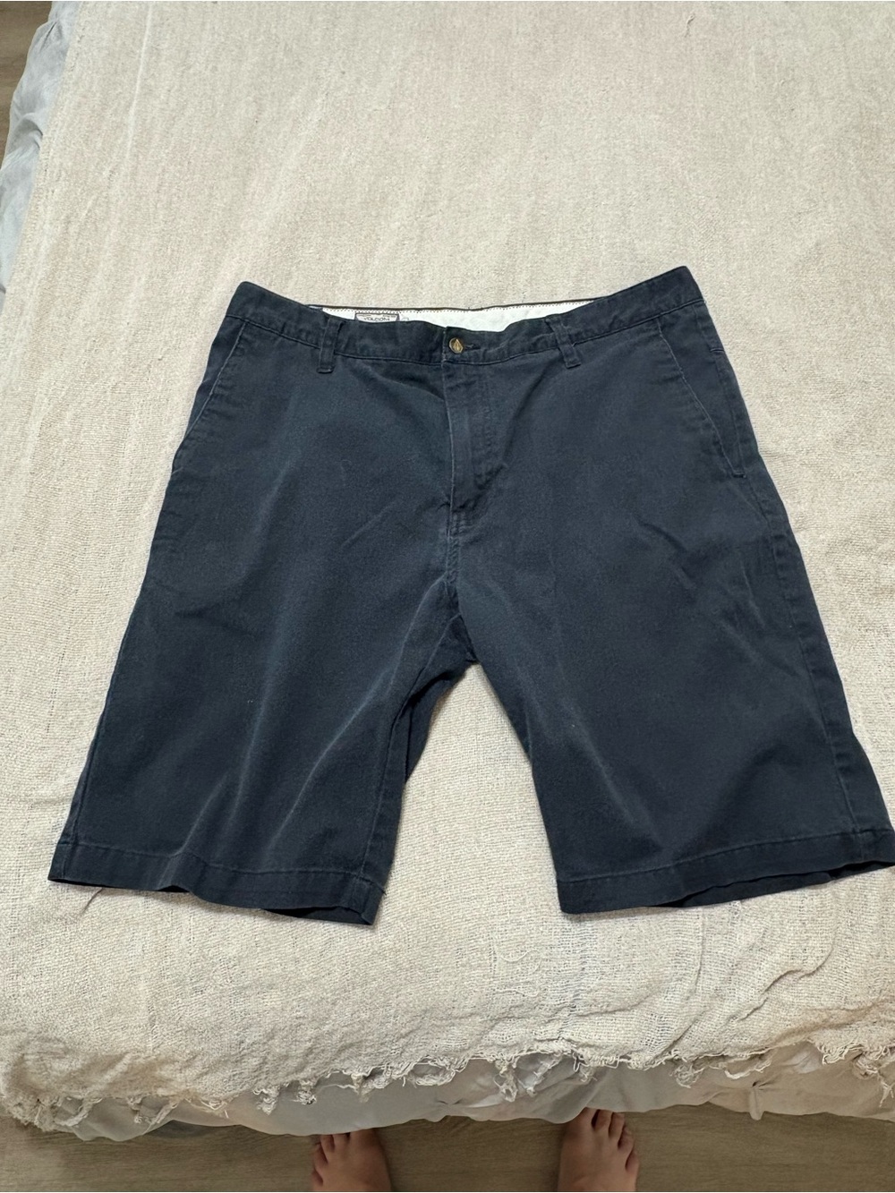 Volcom Men's Flat Front Shorts - Dark Navy